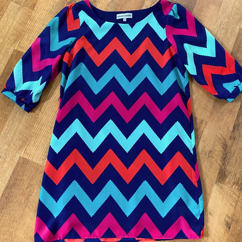 Formal chevron long sleeve dress